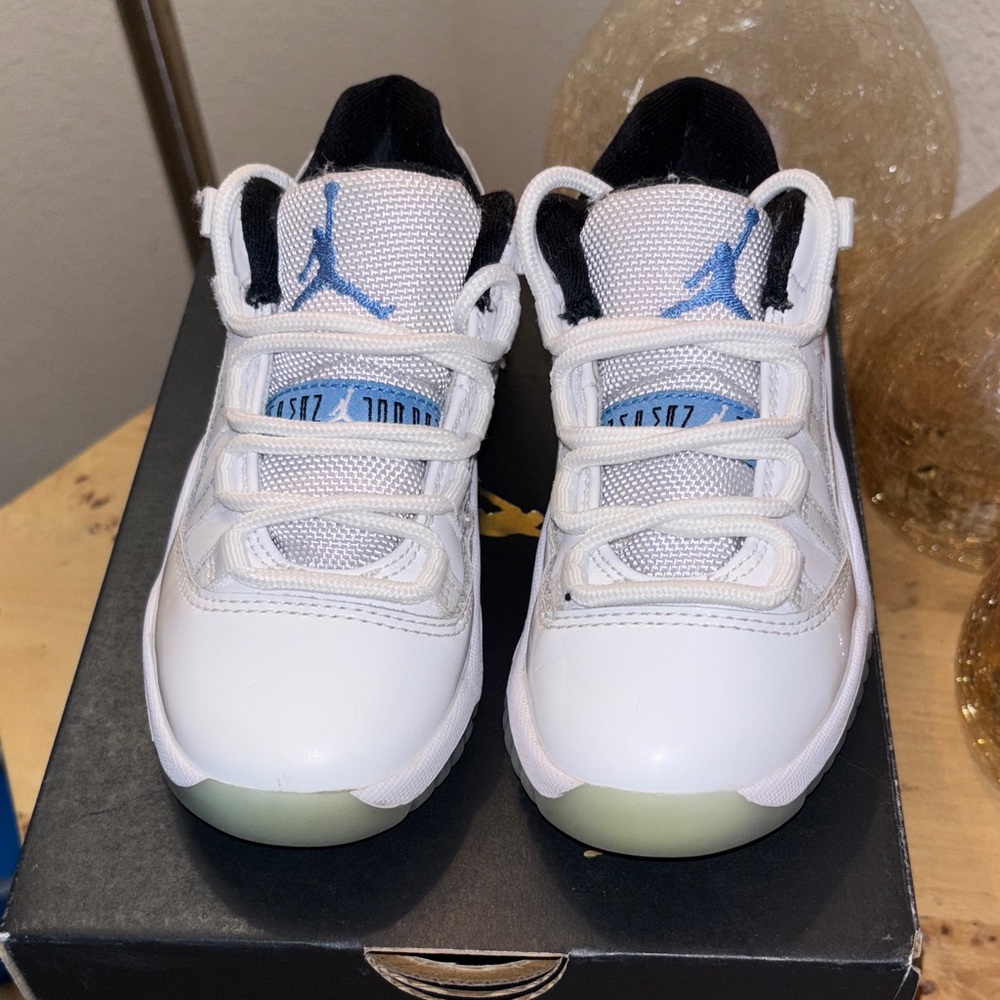 Jordan Kids White and Light Blue Sneakers